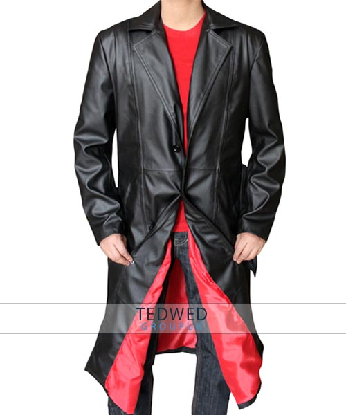 red and black coat