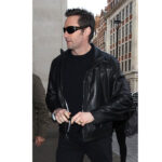 Hugh Jackman steps out in leather Jacket