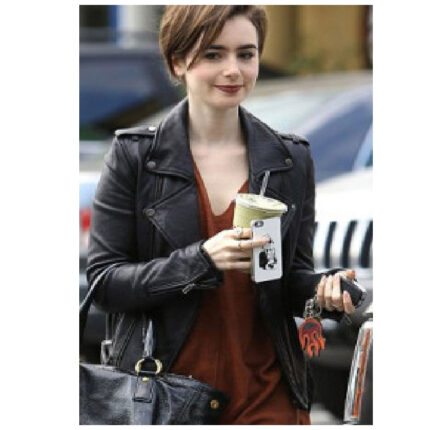Lily Collins Vanity Fair Oscars Party Jacket