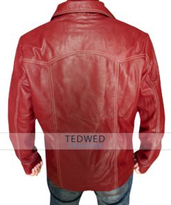 Red Brad Pitt Jacket Leather
