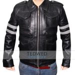 Black Leather Leon Kennedy Jacket