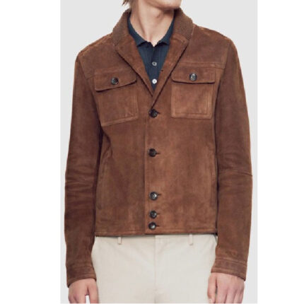Aaron Taylor Johnson Suede leather Jacket