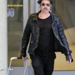 Brad Pitt LAX Airport Leather Jacket