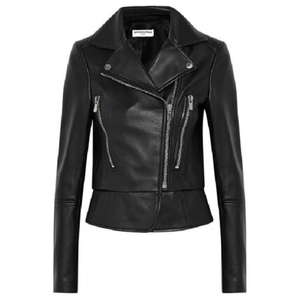 Lily James Leather Jacket