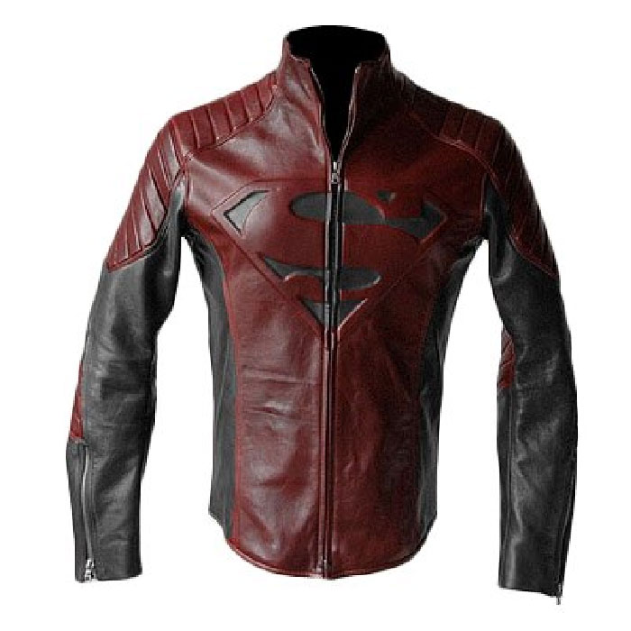 Superman Smallville Man of Steel Black and Maroon Jacket