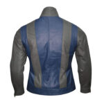 Vintage Biker Cafe Racer Blue Leather Jacket