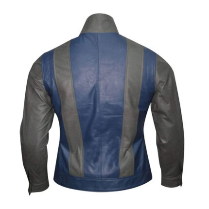 Vintage Biker Cafe Racer Blue Leather Jacket