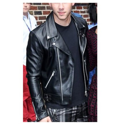 Nick Jonas Black Leather Jacket