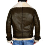 B3 Army Green Shearling Leather Jacket