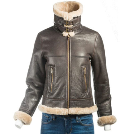 B3 Bomber Shearling Sheepskin Women Jacket