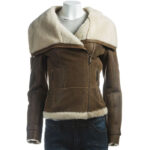 B3 Women Oversized Fur Collar Jacket