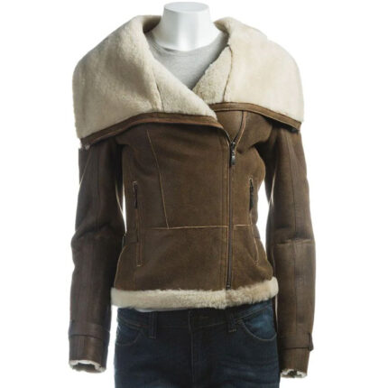 B3 Women Oversized Fur Collar Jacket