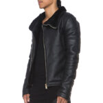 Black Sheepskin Oversized Collar B3 Women Jacket