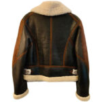 Brown Cropped Aviator Shearling Jacket