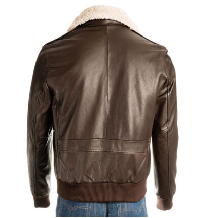 Brown Pilot Bomber Shearling Jacket