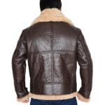 Brown Shearling Bomber Leather Jacket