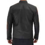 Harland Stripe Cafe Racer Leather Jacket