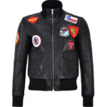Ladies Top Gun Fighter Bomber Air Force Pilot Leather Jacket