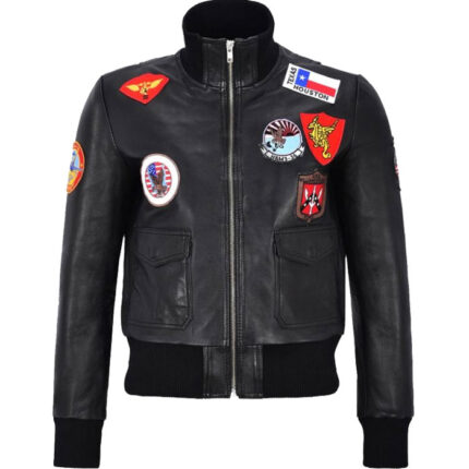 Ladies Top Gun Fighter Bomber Air Force Pilot Leather Jacket