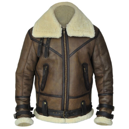 Men B3 Aviator Brown Shearling Jacket