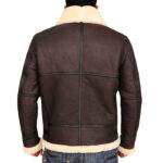 Men B3 Bomber Aviator Shearling Sheepskin Leather Jacket