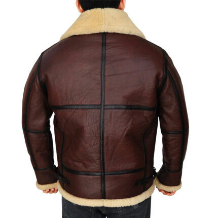 Men Shearling B3 Brown Bomber Jacket