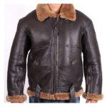 Mens B3 ww2 Bomber Ginger Flying Shearling Jacket