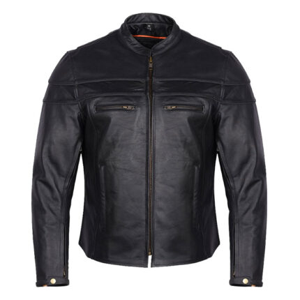 Mens Genuine Racer Leather Motorcycle Jacket