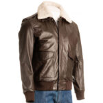Pilot Bomber Brown Shearling Jacket