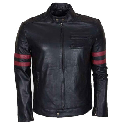 Red Stirpe Mayhem Retro Leather Jacket