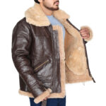 Shearling Bomber Brown Leather Jacket