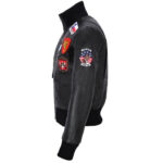 Top Gun Womens Bomber Leather Jacket