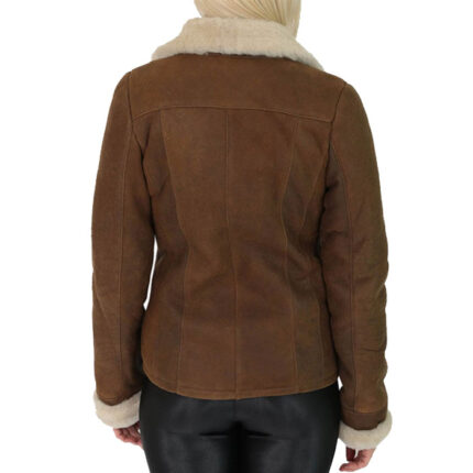 Women Brown B3 Aviator Leather Jacket