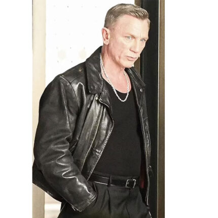 Daniel Craig Silver Chain Leather Jacket