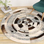 Patchwork Cowhide Area Rug Hair on Leather Cowhide Carpet