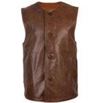 Vintage British WW1 2 Repro Jerkin UK Army Reenactor Leather Coat