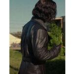 Hitman 2024 Glen Powell Black Leather Coat