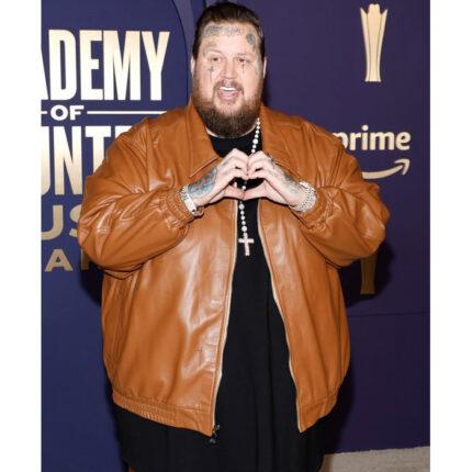 Jelly Roll ACM Awards 2024 Leather Jacket