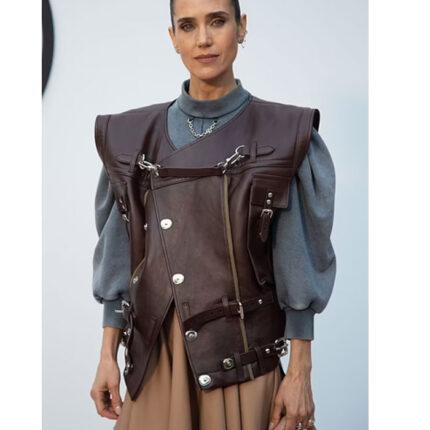 Jennifer Connelly Sleeveless Leather Jacket