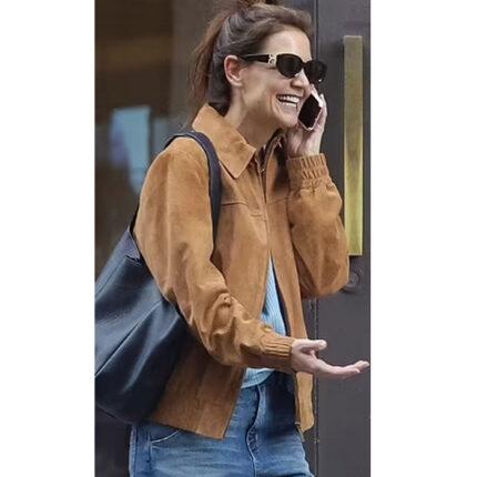 Katie Holmes Suede Jacket