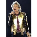Mick Jagger Rolling Stones Gold Baseball Jacket