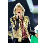 Rolling Stones Mick Jagger leather baseball jacket