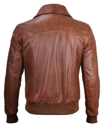 Men's Distressed Brown Leather Jacket