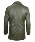 Men's Leather Military Green Coat